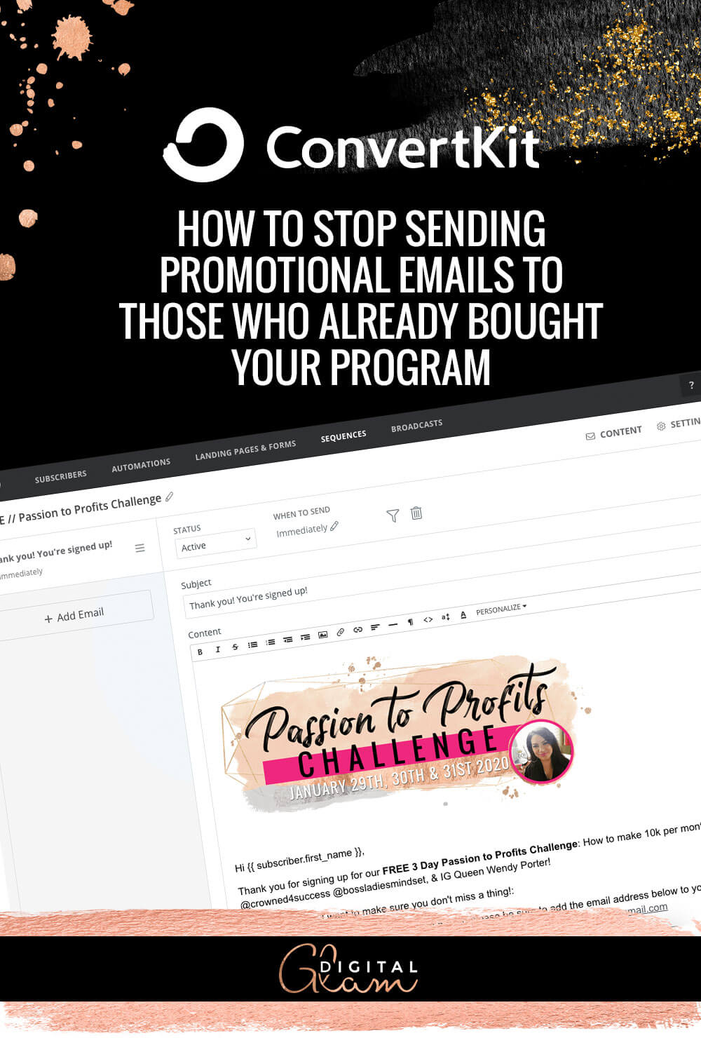 [CONVERTKIT] How to stop sending promotional emails to those who already bought your program