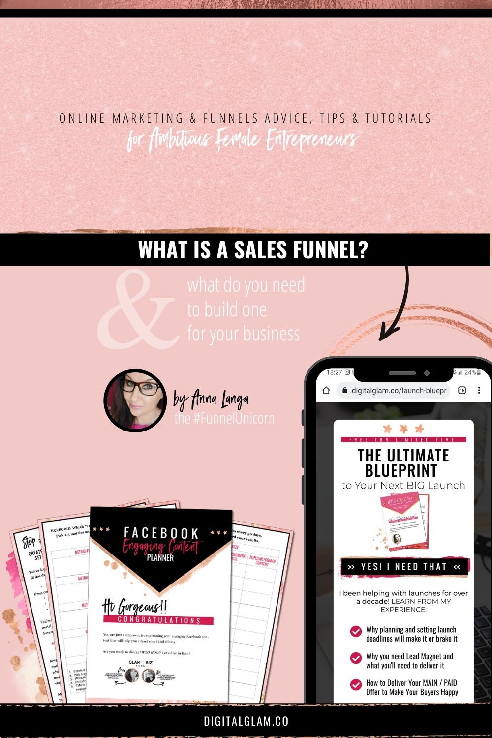 Digital Glam - what is sales funnel what you need to build sales funnel bosslady female entrepreneur
